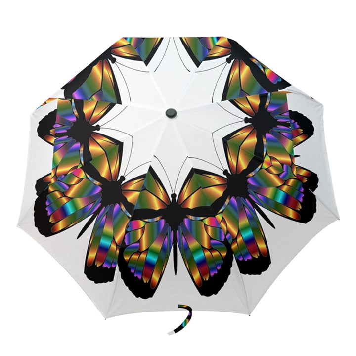 Abstract Animal Art Butterfly Folding Umbrellas