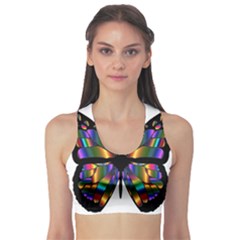 Abstract Animal Art Butterfly Sports Bra by Nexatart