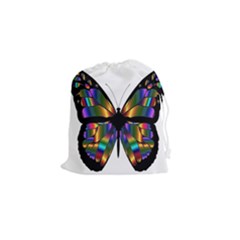 Abstract Animal Art Butterfly Drawstring Pouches (small)  by Nexatart