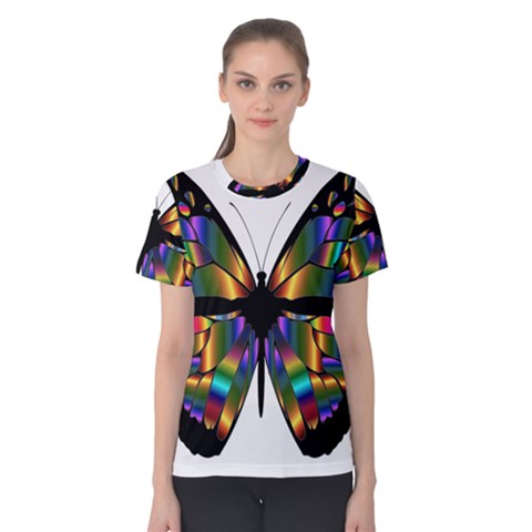 Abstract Animal Art Butterfly Women s Cotton Tee by Nexatart