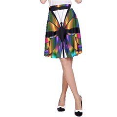 Abstract Animal Art Butterfly A-line Skirt by Nexatart