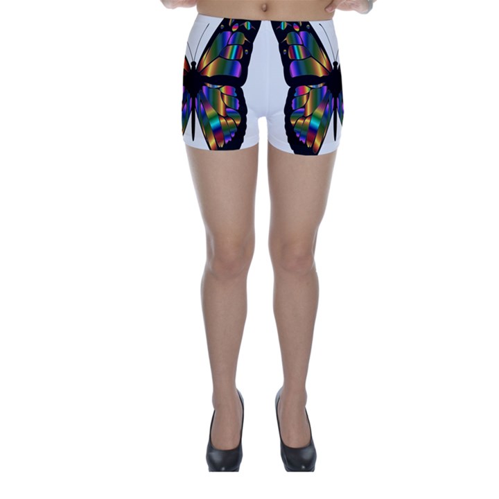 Abstract Animal Art Butterfly Skinny Shorts