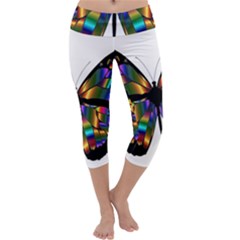 Abstract Animal Art Butterfly Capri Yoga Leggings by Nexatart