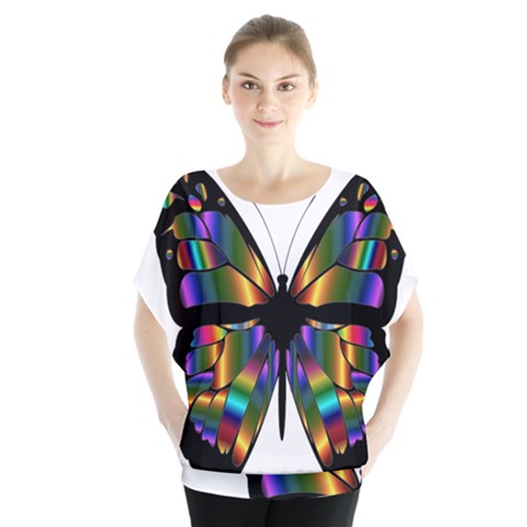 Abstract Animal Art Butterfly Blouse by Nexatart