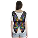 Abstract Animal Art Butterfly Flutter Sleeve Top View2