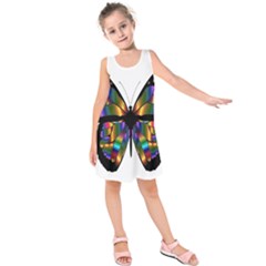 Abstract Animal Art Butterfly Kids  Sleeveless Dress by Nexatart