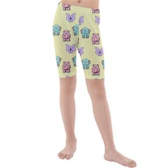 Animals Pastel Children Colorful Kids  Mid Length Swim Shorts by Nexatart