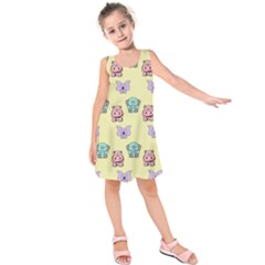 Animals Pastel Children Colorful Kids  Sleeveless Dress by Nexatart