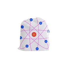 Atom Model Vector Clipart Drawstring Pouches (small)  by Nexatart