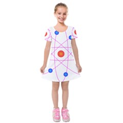 Atom Model Vector Clipart Kids  Short Sleeve Velvet Dress by Nexatart