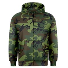 Camouflage Green Brown Black Men s Zipper Hoodie by Nexatart