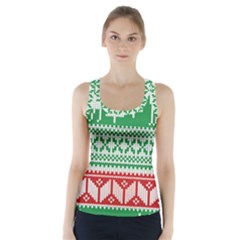 Christmas Jumper Pattern Racer Back Sports Top by Nexatart