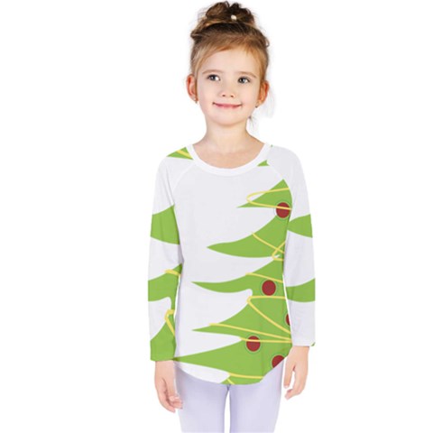 Christmas Tree Christmas Kids  Long Sleeve Tee by Nexatart