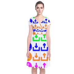 Download Upload Web Icon Internet Short Sleeve Front Wrap Dress by Nexatart