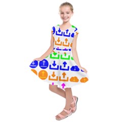 Download Upload Web Icon Internet Kids  Short Sleeve Dress by Nexatart