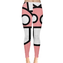 Dragon Head Pink Childish Cartoon Leggings  by Nexatart