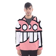 Dragon Head Pink Childish Cartoon Hooded Wind Breaker (men) by Nexatart