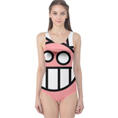 Dragon Head Pink Childish Cartoon One Piece Swimsuit by Nexatart