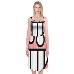 Dragon Head Pink Childish Cartoon Midi Sleeveless Dress by Nexatart