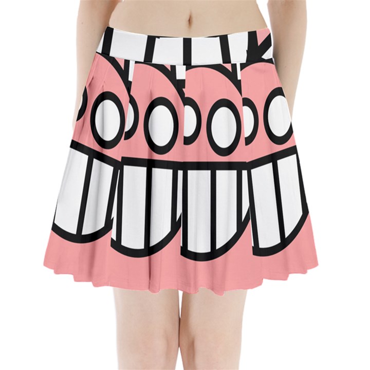 Dragon Head Pink Childish Cartoon Pleated Mini Skirt