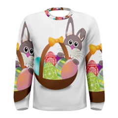 Easter Bunny Eggs Nest Basket Men s Long Sleeve Tee by Nexatart