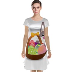 Easter Bunny Eggs Nest Basket Cap Sleeve Nightdress by Nexatart