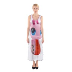 Dragon Toy Pink Plaything Creature Sleeveless Maxi Dress by Nexatart