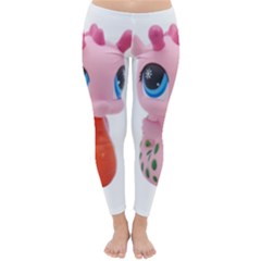 Dragon Toy Pink Plaything Creature Classic Winter Leggings by Nexatart