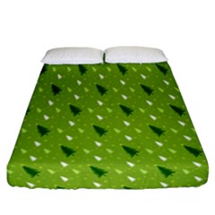 Green Christmas Tree Background Fitted Sheet (california King Size) by Nexatart