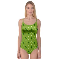 Green Christmas Tree Background Camisole Leotard  by Nexatart