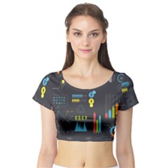 Graphic Table Symbol Vector Chart Short Sleeve Crop Top (tight Fit) by Nexatart