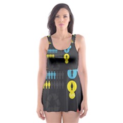 Graphic Table Symbol Vector Chart Skater Dress Swimsuit by Nexatart