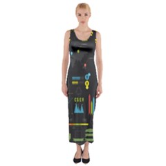 Graphic Table Symbol Vector Chart Fitted Maxi Dress by Nexatart