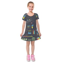 Graphic Table Symbol Vector Chart Kids  Short Sleeve Velvet Dress by Nexatart