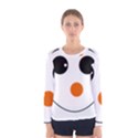 Happy Face With Orange Nose Vector File Women s Long Sleeve Tee View1