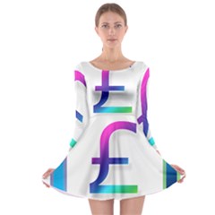 Icon Pound Money Currency Symbols Long Sleeve Skater Dress by Nexatart