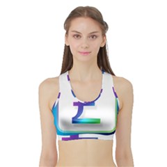 Icon Pound Money Currency Symbols Sports Bra With Border by Nexatart