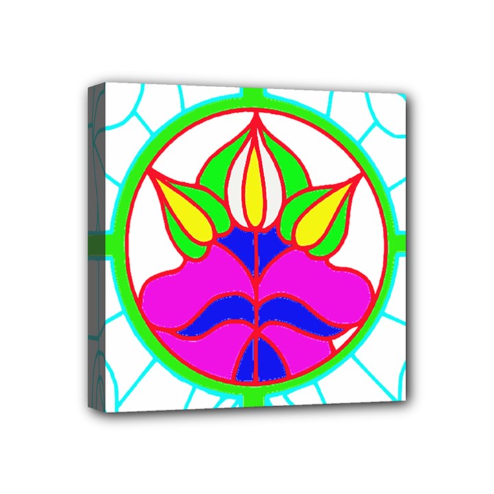 Pattern Template Stained Glass Mini Canvas 4  x 4 