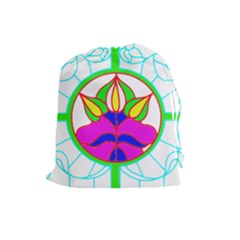 Pattern Template Stained Glass Drawstring Pouches (large)  by Nexatart