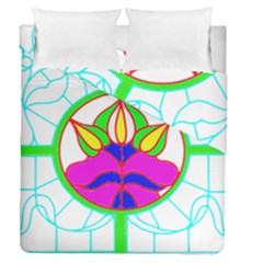 Pattern Template Stained Glass Duvet Cover Double Side (queen Size) by Nexatart