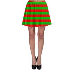 Pattern Lines Red Green Skater Skirt by Nexatart