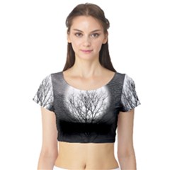 Starry Sky Short Sleeve Crop Top (tight Fit) by digitaldivadesigns