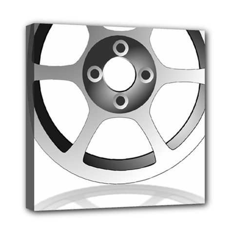 Car Wheel Chrome Rim Mini Canvas 8  X 8  by Nexatart