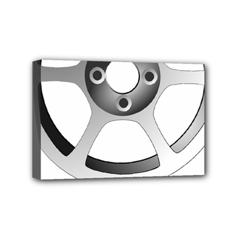 Car Wheel Chrome Rim Mini Canvas 6  X 4  by Nexatart