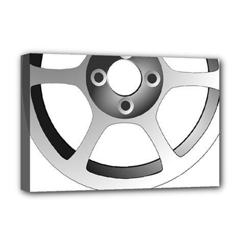 Car Wheel Chrome Rim Deluxe Canvas 18  X 12   by Nexatart