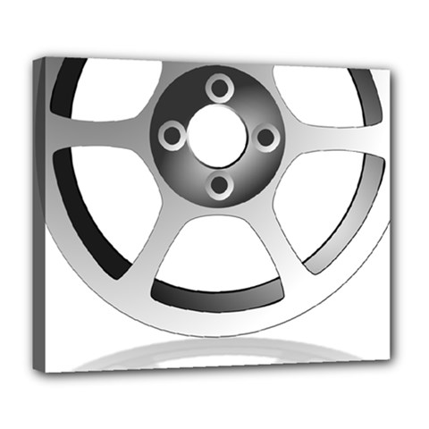 Car Wheel Chrome Rim Deluxe Canvas 24  X 20   by Nexatart