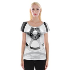 Car Wheel Chrome Rim Women s Cap Sleeve Top by Nexatart