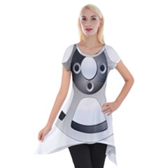 Car Wheel Chrome Rim Short Sleeve Side Drop Tunic by Nexatart