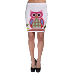 Owl Colorful Patchwork Art Bodycon Skirt