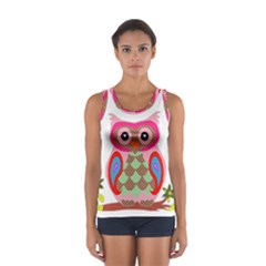 Owl Colorful Patchwork Art Women s Sport Tank Top  by Nexatart